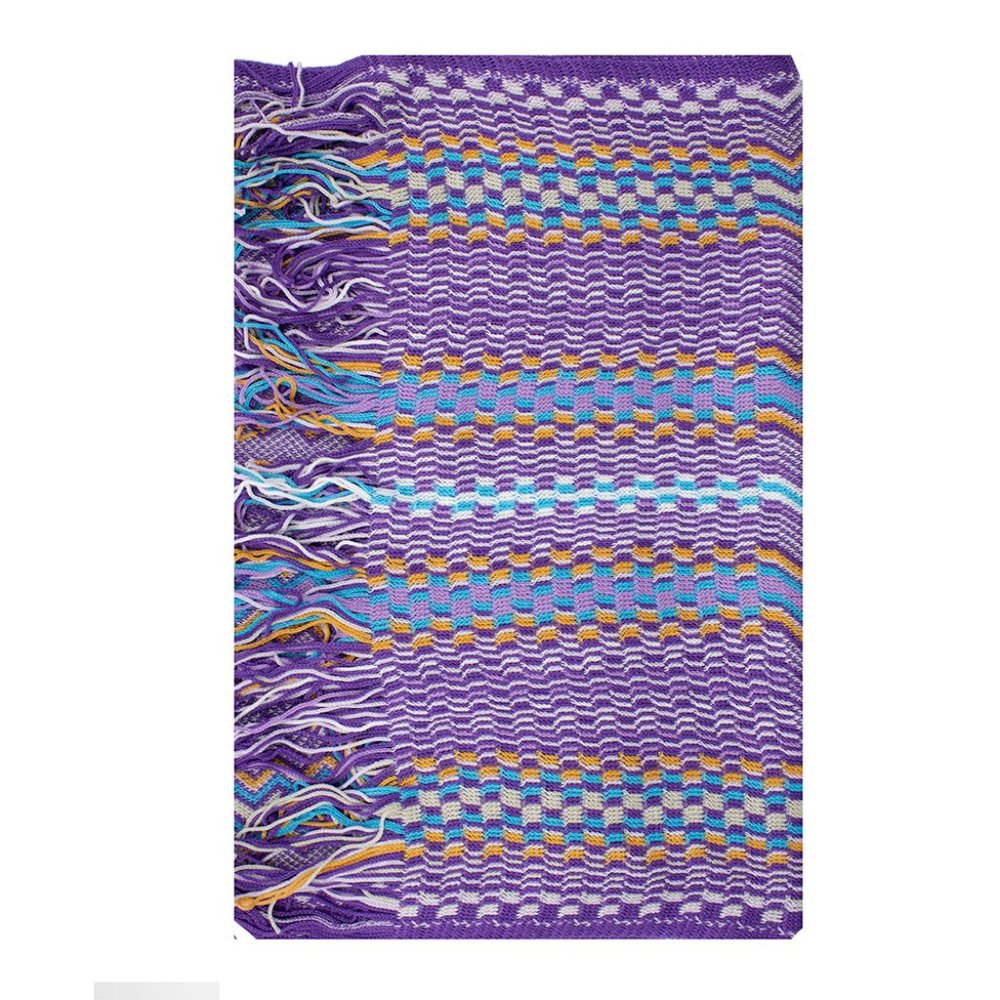 Missoni Women's Cotton Zig-Zag Checkered Scarf Shawl Sarong Wrap Purple Lavender - Picture 2 of 4